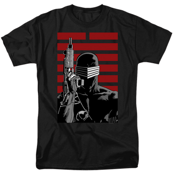 Black men's regular fit t-shirt with G.I. Joe Snake Eyes Ninja graphic