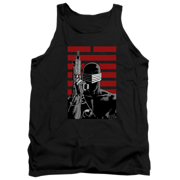 Black men's tank with G.I. Joe Snake Eyes Ninja graphic