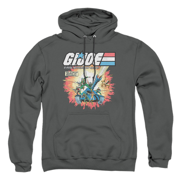 Charcoal pullover hoodie with G.I. Joe Real American Hero graphic