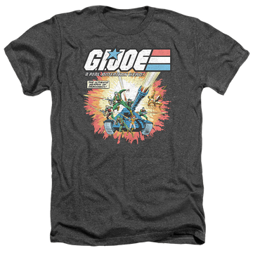Charcoal men's heather t-shirt with G.I. Joe Real American Hero graphic