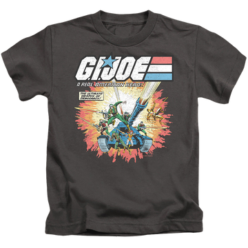 Charcoal kid's t-shirt for ages 4 to 7 with G.I. Joe Real American Hero graphic