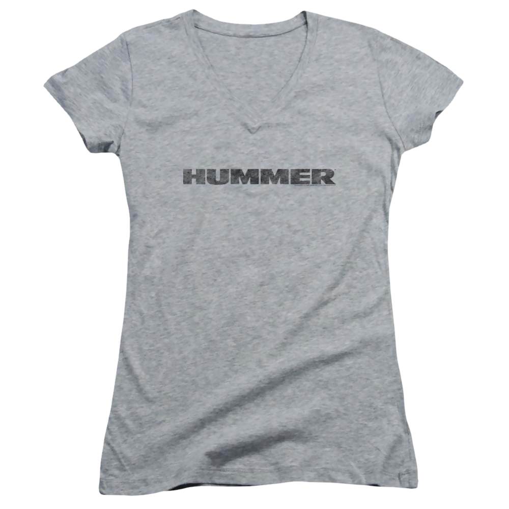 Hummer Distressed Hummer Logo Juniors V-Neck T-Shirt Juniors V-Neck T-Shirt Hummer   