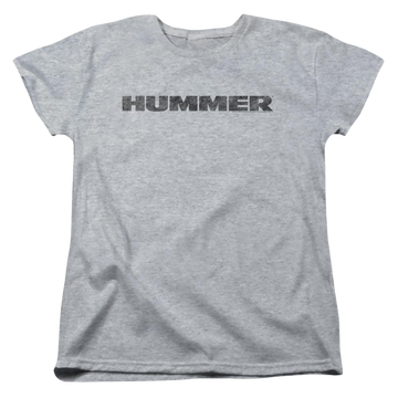 Athletic heather women's t-shirt with Distressed Hummer Logo graphic