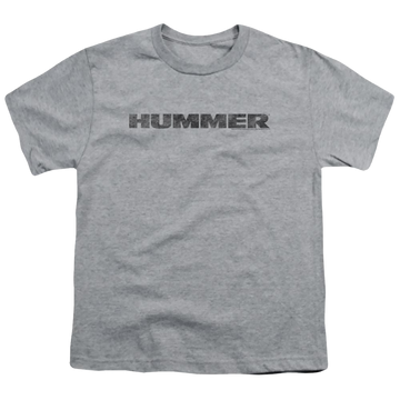 Athletic heather youth t-shirt for ages 8 to 12 with Distressed Hummer Logo graphic