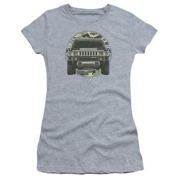 Athletic heather juniors t-shirt with Hummer Lead Or Follow graphic