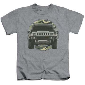 Athletic heather kid's t-shirt for ages 4 to 7 with Hummer Lead Or Follow graphic
