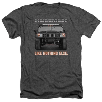 Charcoal men's heather t-shirt with Hummer Like Nothing Else graphic