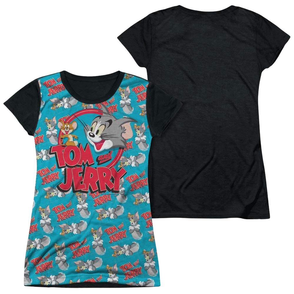 Tom and Jerry Double Trouble Juniors Black Back T-Shirt Juniors Black Back T-Shirt Tom and Jerry   