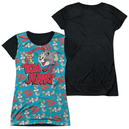 Tom and Jerry Double Trouble Juniors Black Back T-Shirt Juniors Black Back T-Shirt Tom and Jerry   