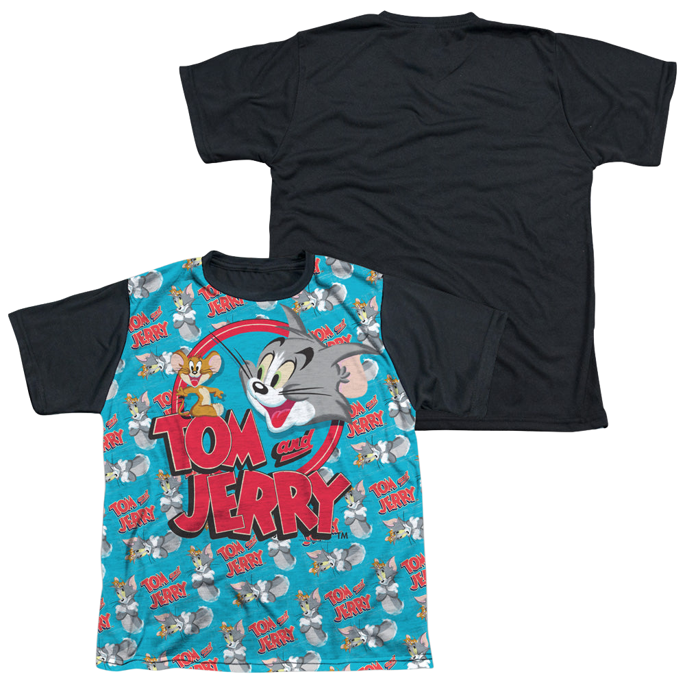 Tom and Jerry Double Trouble - Youth Black Back T-Shirt Youth Black Back T-Shirt (Ages 8-12) Tom and Jerry   
