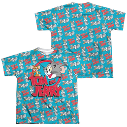 Tom and Jerry Double Trouble (Front/Back Print) - Youth All-Over Print T-Shirt Youth All-Over Print T-Shirt (Ages 8-12) Tom and Jerry   
