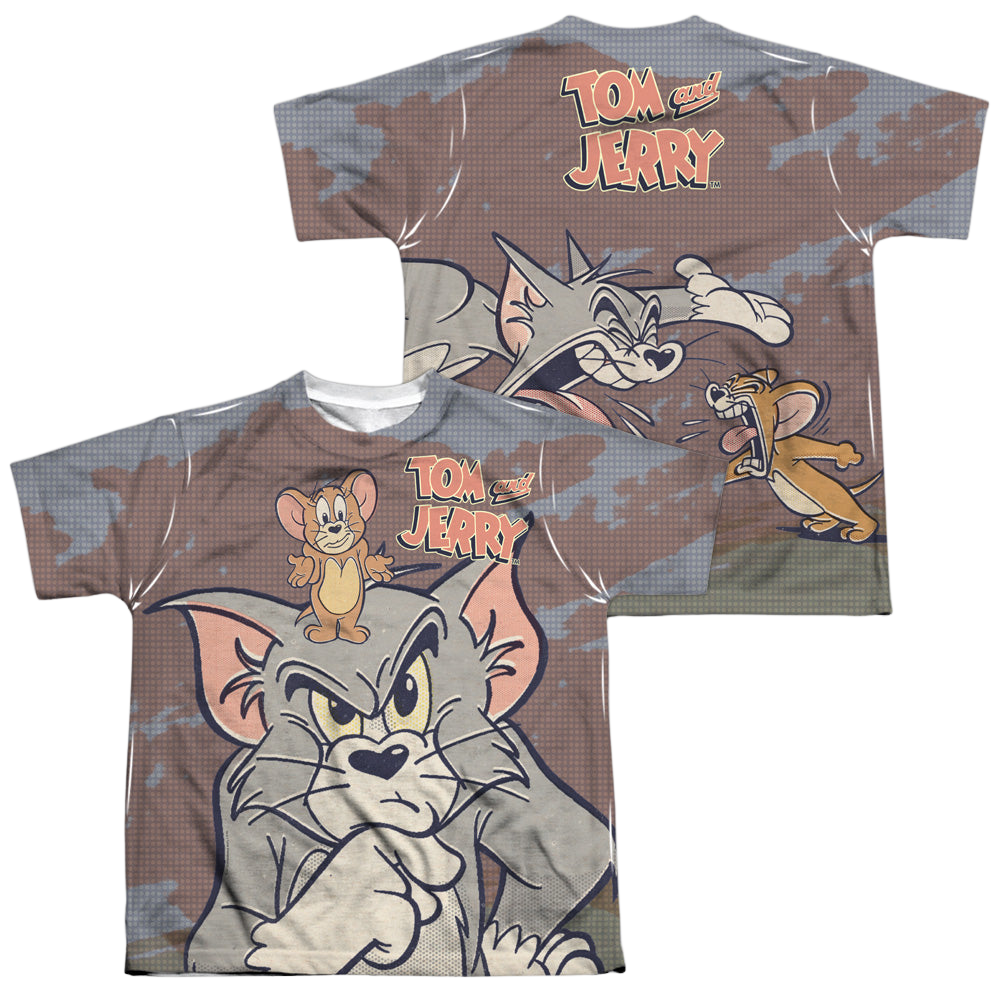 Tom and Jerry Up To No Good (Front/Back Print) - Youth All-Over Print T-Shirt Youth All-Over Print T-Shirt (Ages 8-12) Tom and Jerry   