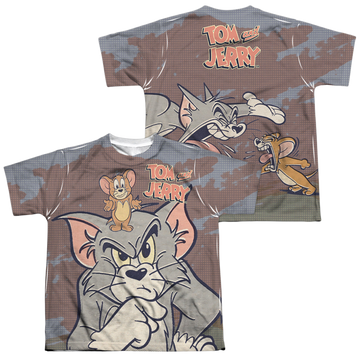 Tom and Jerry Up To No Good youth all-over print t-shirt for ages 8 to 12