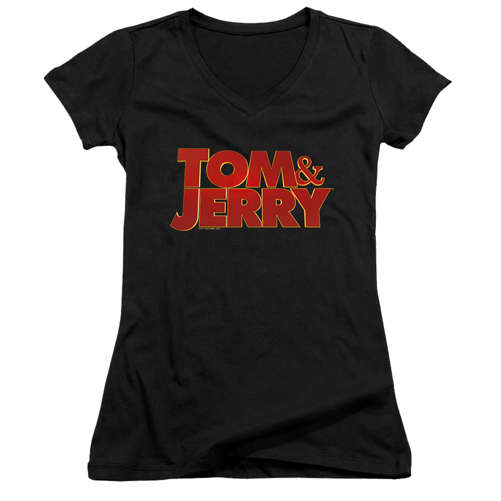 Tom and Jerry Movie Logo - Juniors V-Neck T-Shirt Juniors V-Neck T-Shirt Tom and Jerry   