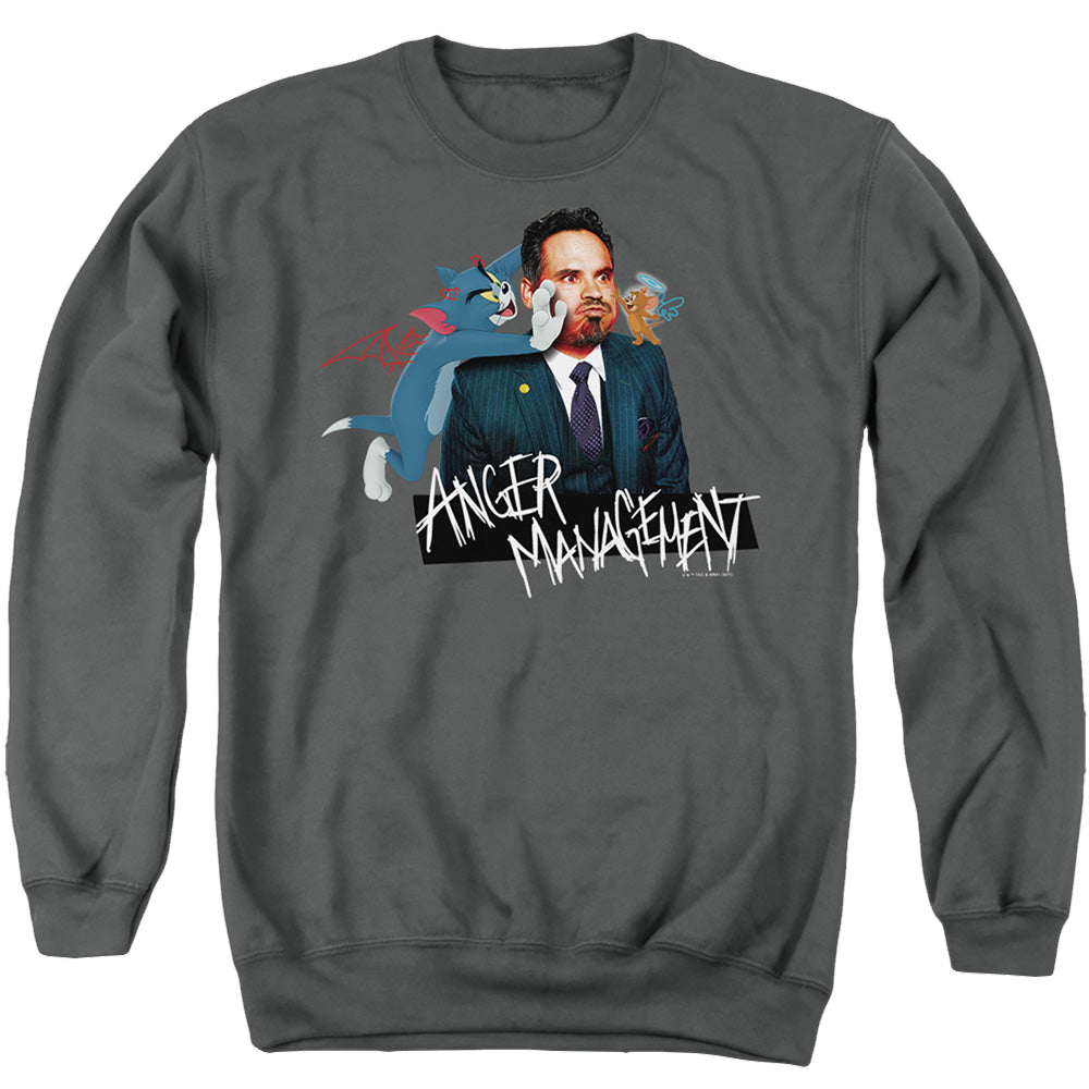 Tom and Jerry Anger Management - Men's Crewneck Sweatshirt Men's Crewneck Sweatshirt Tom and Jerry   