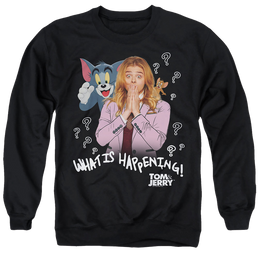Tom and Jerry What Is Happening - Men's Crewneck Sweatshirt Men's Crewneck Sweatshirt Tom and Jerry   