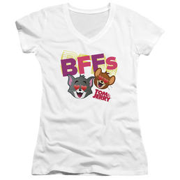 Tom and Jerry Bffs - Juniors V-Neck T-Shirt Juniors V-Neck T-Shirt Tom and Jerry   