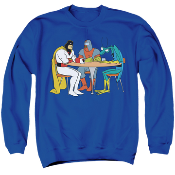 Royal men's crewneck sweatshirt with Rick and Morty Space Ghost Coast To Coast Brak & Zorak graphic