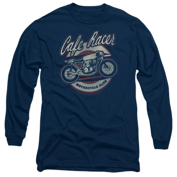 Navy men's long sleeve t-shirt with Honda Cafe Racer graphic