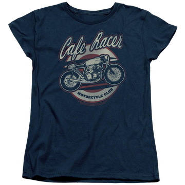 Navy women's t-shirt with Honda Cafe Racer graphic