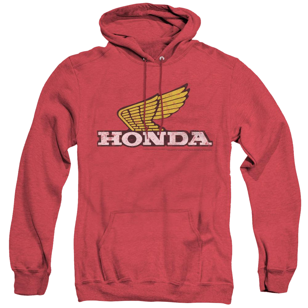Honda Yellow Wing Logo - Heather Pullover Hoodie Heather Pullover Hoodie Honda   