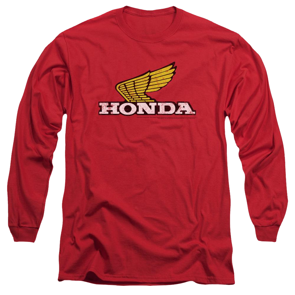 Honda Yellow Wing Logo - Men's Long Sleeve T-Shirt Men's Long Sleeve T-Shirt Honda   