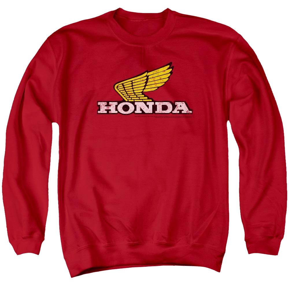 Honda Yellow Wing Logo - Men's Crewneck Sweatshirt Men's Crewneck Sweatshirt Honda   