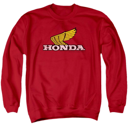 Honda Yellow Wing Logo - Men's Crewneck Sweatshirt Men's Crewneck Sweatshirt Honda   
