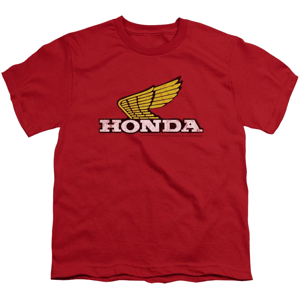 Honda Yellow Wing Logo - Youth T-Shirt Youth T-Shirt (Ages 8-12) Honda   