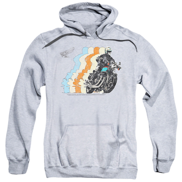 Athletic heather pullover hoodie with Retro Honda graphic