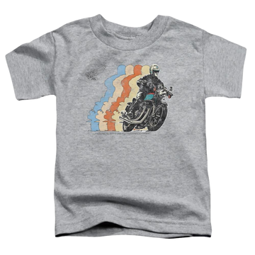 Athletic heather toddler t-shirt with Retro Honda graphic