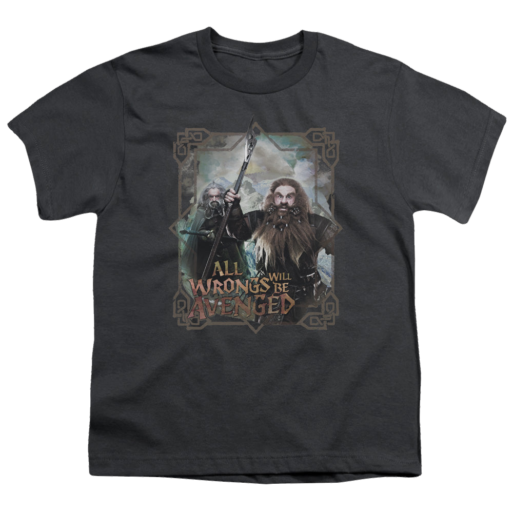 Hobbit Movie Trilogy, The Wrongs Avenged - Youth T-Shirt Youth T-Shirt (Ages 8-12) The Hobbit   