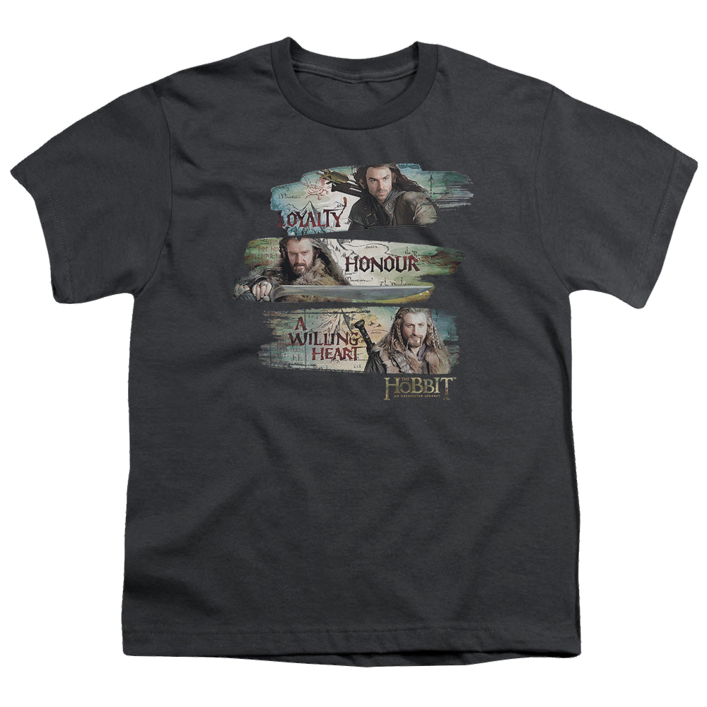Hobbit Movie Trilogy, The Loyalty And Honour - Youth T-Shirt Youth T-Shirt (Ages 8-12) The Hobbit   