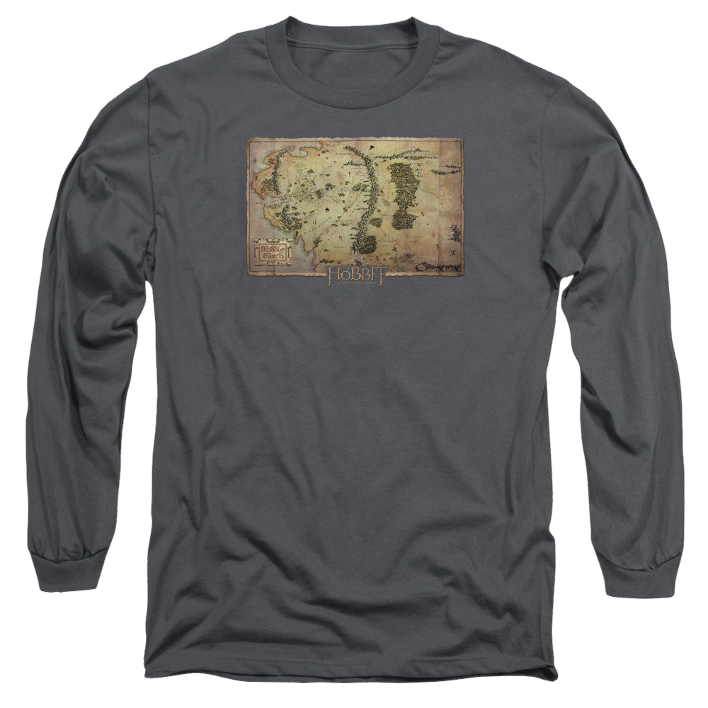 Hobbit Movie Trilogy, The Middle Earth Map - Men's Long Sleeve T-Shirt Men's Long Sleeve T-Shirt The Hobbit   