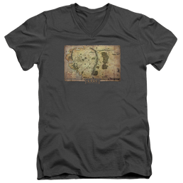 Hobbit Movie Trilogy, The Middle Earth Map - Men's V-Neck T-Shirt Men's V-Neck T-Shirt The Hobbit   