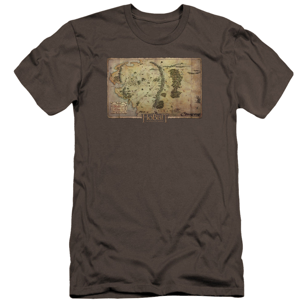 Hobbit Movie Trilogy, The Middle Earth Map - Men's Premium Slim Fit T-Shirt Men's Premium Slim Fit T-Shirt The Hobbit   