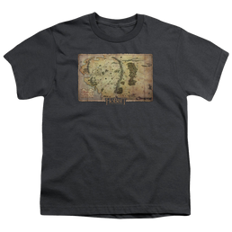 Hobbit Movie Trilogy, The Middle Earth Map - Youth T-Shirt Youth T-Shirt (Ages 8-12) The Hobbit   