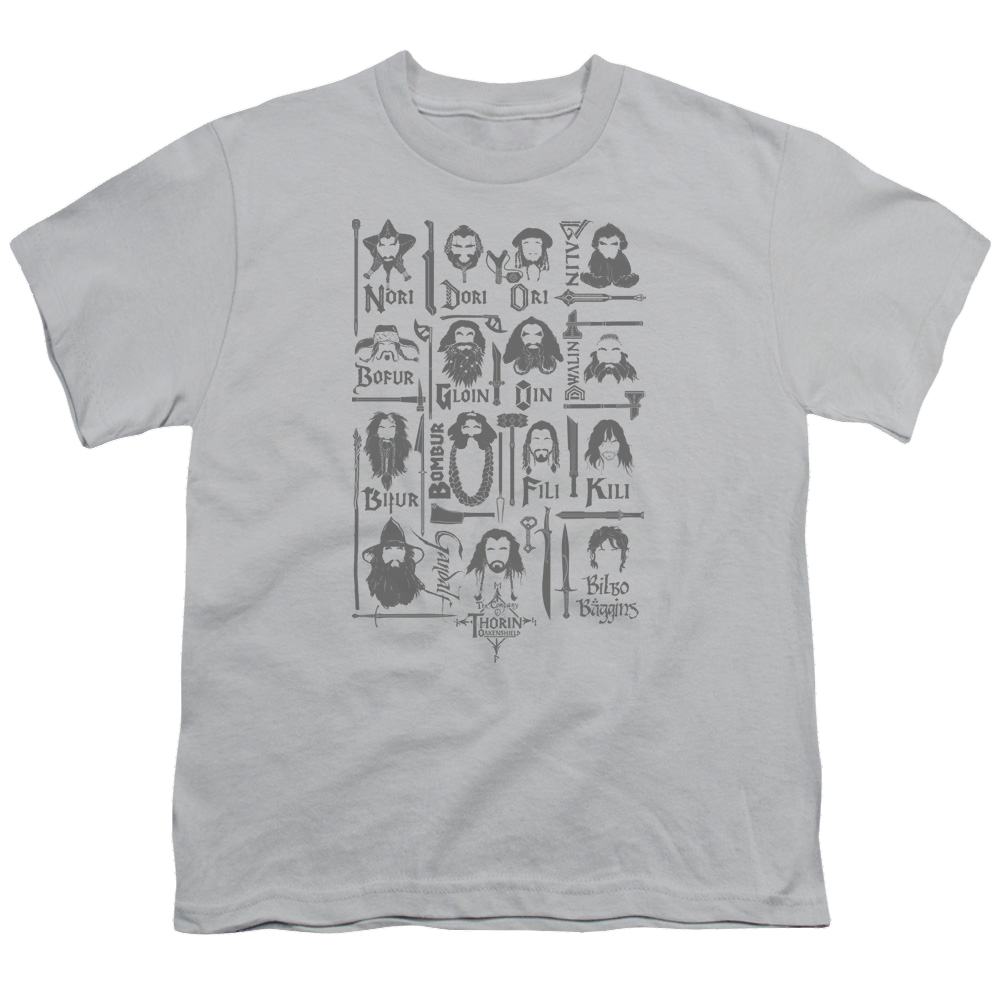 Hobbit Movie Trilogy, The The Company - Youth T-Shirt Youth T-Shirt (Ages 8-12) The Hobbit   