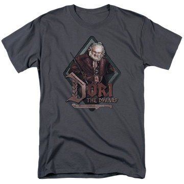 Charcoal men's regular fit t-shirt with The Hobbit Dori graphic