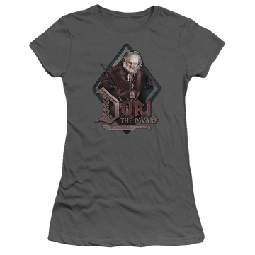 Charcoal juniors t-shirt with The Hobbit Dori graphic