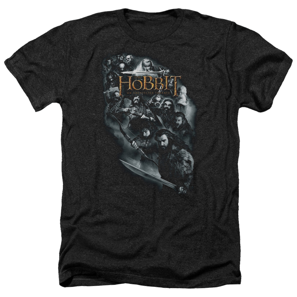 Hobbit Movie Trilogy, The Cast Of Characters - Men's Heather T-Shirt Men's Heather T-Shirt The Hobbit   