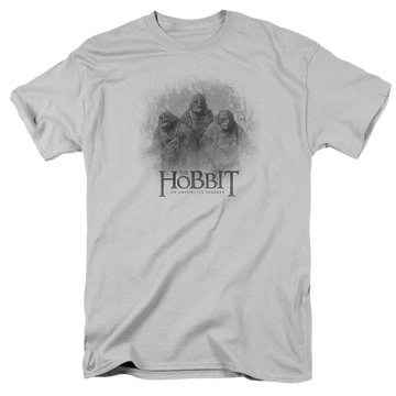 Silver men's regular fit t-shirt with The Hobbit Three Trolls graphic