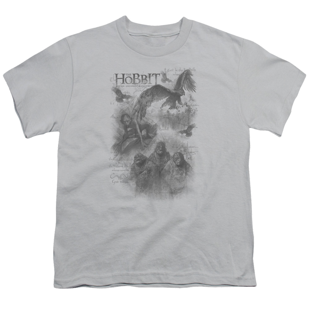 Hobbit Movie Trilogy, The Sketches - Youth T-Shirt Youth T-Shirt (Ages 8-12) The Hobbit   