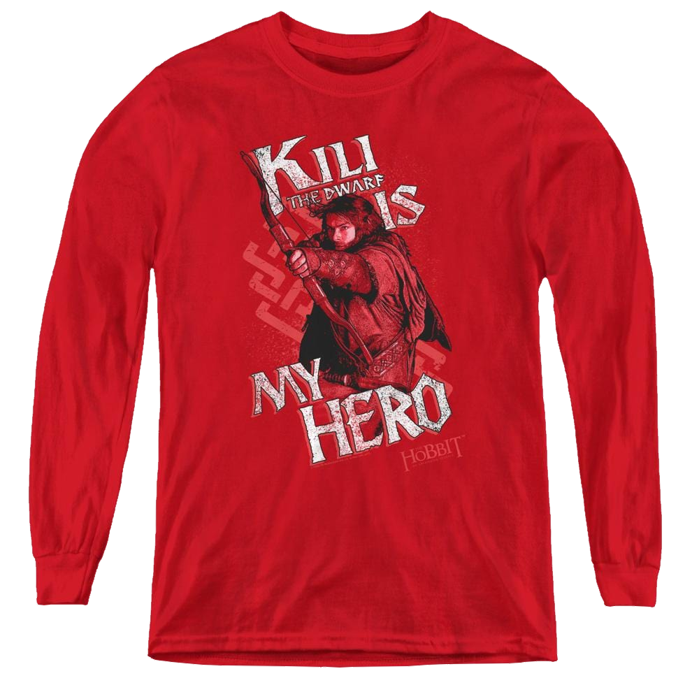 Hobbit Movie Trilogy, The Kili Is My Hero - Youth Long Sleeve T-Shirt Youth Long Sleeve T-Shirt The Hobbit   