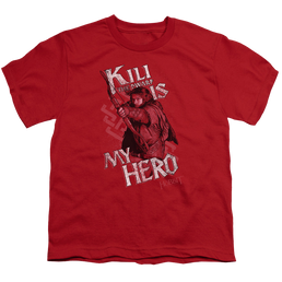 Hobbit Movie Trilogy, The Kili Is My Hero - Youth T-Shirt Youth T-Shirt (Ages 8-12) The Hobbit   
