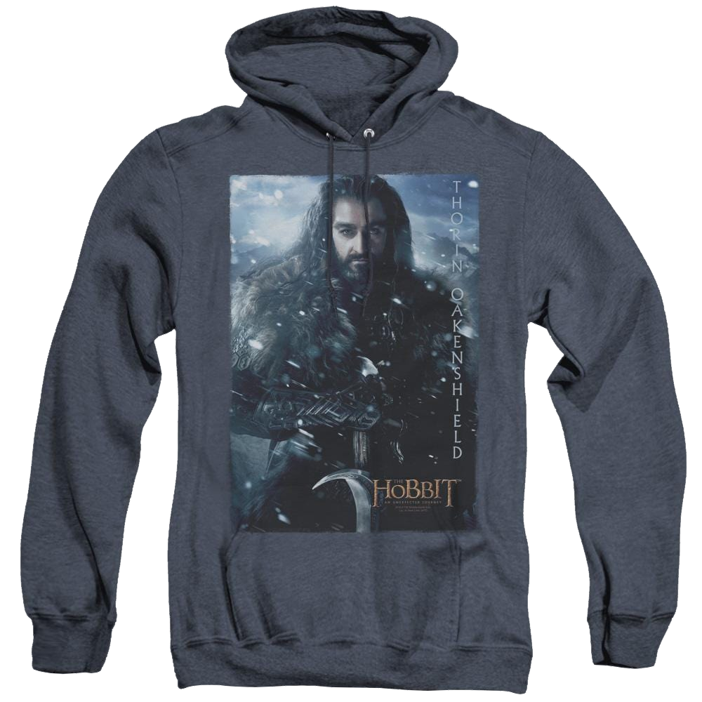 Hobbit Movie Trilogy, The Thorin Poster - Heather Pullover Hoodie Heather Pullover Hoodie The Hobbit   
