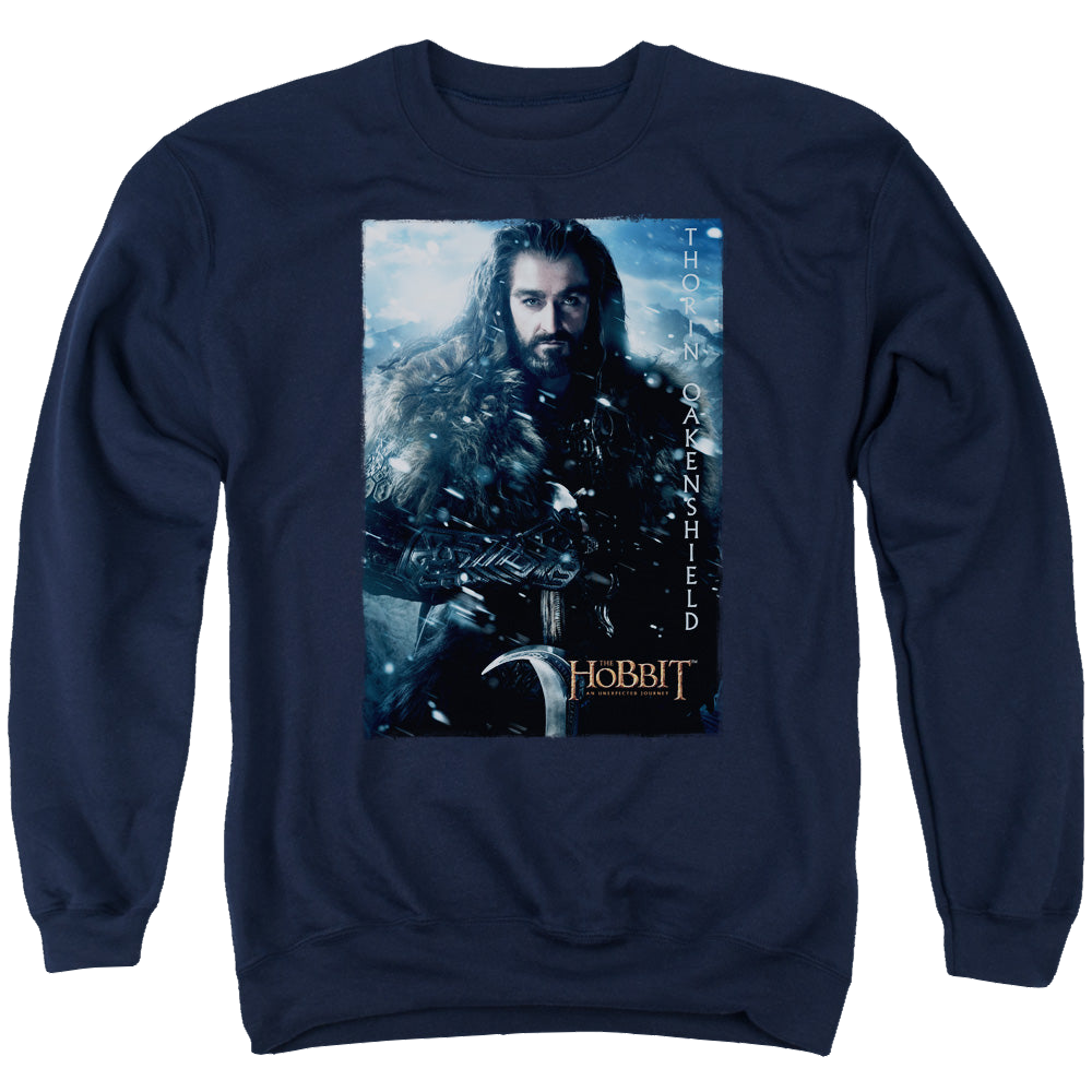 Hobbit Movie Trilogy, The Thorin Poster - Men's Crewneck Sweatshirt Men's Crewneck Sweatshirt The Hobbit   