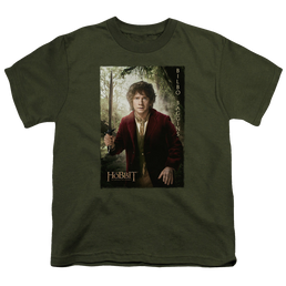 Hobbit Movie Trilogy, The Bilbo Poster - Youth T-Shirt Youth T-Shirt (Ages 8-12) The Hobbit   