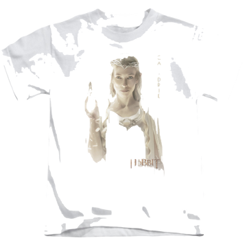 White kid's t-shirt for ages 4 to 7 with The Hobbit Galadriel graphic