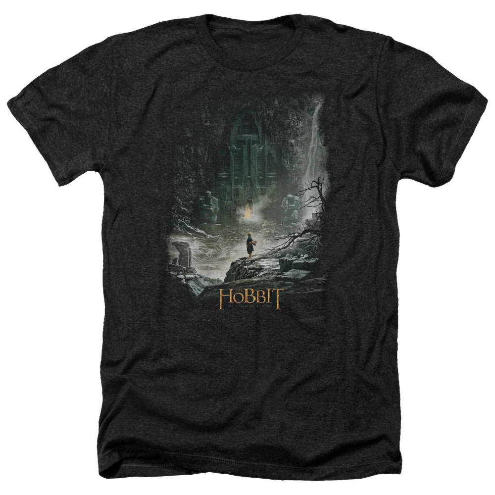 Hobbit Movie Trilogy, The At Smaugs Door - Men's Heather T-Shirt Men's Heather T-Shirt The Hobbit   